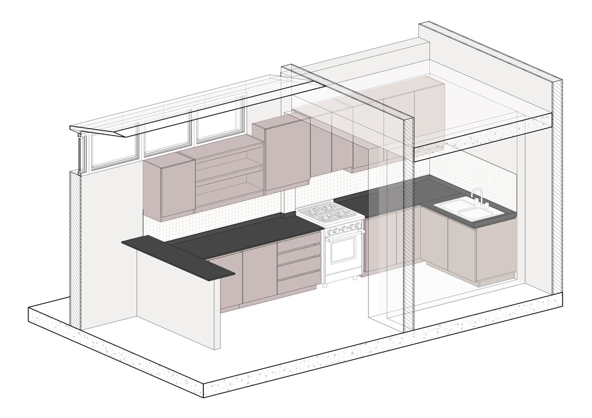 Modelo 3D de una cocina a medida